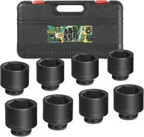 AMQP020600 AM-AUTO Drive Spindle Axle Nut Impact Socket Set