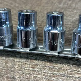 T33201 AMPRO Socket Set E8 E10 E12 E14 Star #3