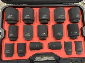 Ascot 748385328646 26 Pcs 1/2 Inch Drive Standard Impact Socket Set. Size 1 5/16 - 2 1/4 Cr- Mo