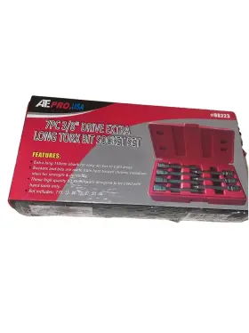 Ate Pro 689958882151 7pc 3/8 Inch Drive Extra Long Torx Bit Socket Set Metric