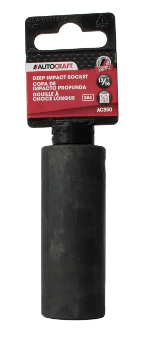 Autocraft Ac350 13/16 Inch Steel Deep Impact Socket Sae 1/2 Drive Size Model Number