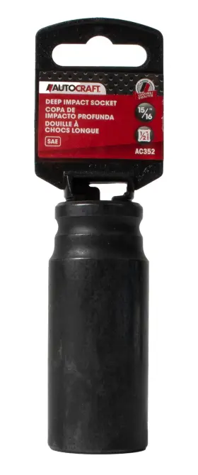 Autocraft Ac352 15/16 Inch Steel Deep Impact Socket Sae 1/2 Drive Size Model Number