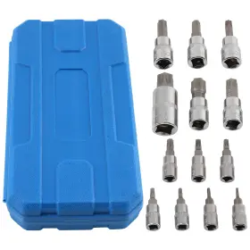 Bfo 4pg7dc Chrome Socket Set 13pc 1/4 Inch 3/8 1/2 Drive T8-t70 Crv 6 Point Star Bits
