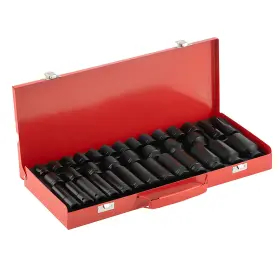 Bfo 7q3yca 35pcs Deep Impact Socket Set 1/2 Inch Drive 6 Point Metric Garage Tool Kit 8mm-32