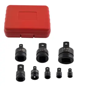 Bfo Jo5gnh 8pcs Socket Adapter Drive 1/4 3/8 1/2 3/4 1in Impact Reducer Set Cr-mo Steel
