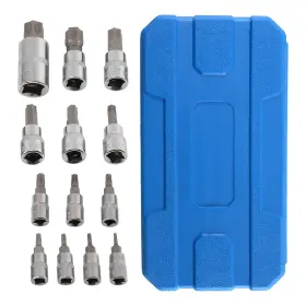 Bfo Za9x45 13pcs Crv Chrome Socket Set 1/4 Inch 3/8 1/2 Drive T8-t70 6 Point Star Tool