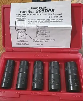 205DPS BLUE POINT Double Oil Drain Plug Removal Socket Det