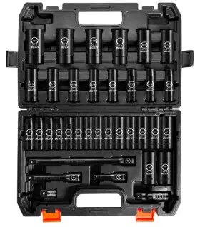 Boen A010 35-pc 1/2 Inch Drive Deep Impact Socket Set Sae 3/8 -1-1/4 And Metric 8-24mm Cr-v