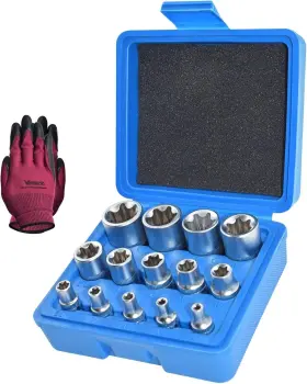 GJ-108 Torx Socket Set Female Drive Torque E4 E24 Star