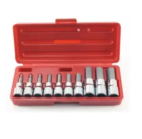 Cal Hawk Asshb10 10-pc. 3/8 Inch And 1/2 Drive Sae Hex Bit Socket Set Cr-v Steel Bits