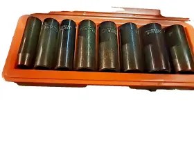 Cal Hawk Cs099 8 Piece 1/2 Inch Drive 6 Point Deep Impact Socket Set Metric 10mm- 19mm