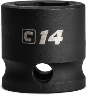 Capri Tools Cp53434 14 Mm Stubby Impact Socket 3/8 Inch Drive 6 Point Metric