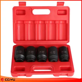 Cciyu Ze1090763317165301g 1/2 Inch Deep Spindle Axle Nut Socket Set 12 Point Metric 30 32 34 35 36mm 5pcs
