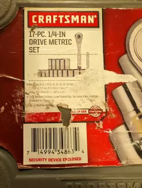 34863 CRAFTSMAN Drive Socket Set Laser Ez #2