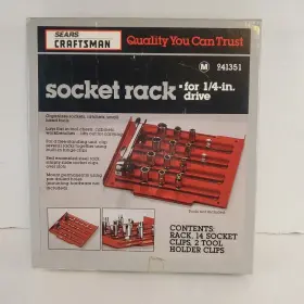 41351 CRAFTSMAN Nos Steel Socket Rack Drive Tool Organizer