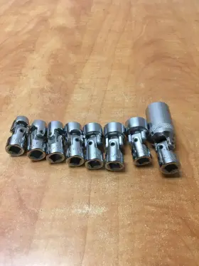 Craftsman 43258 43256 43255 43323 Usa V Series 3/8 Drive 12 Point Swivel Flex Socket Set 8pc - 13/16