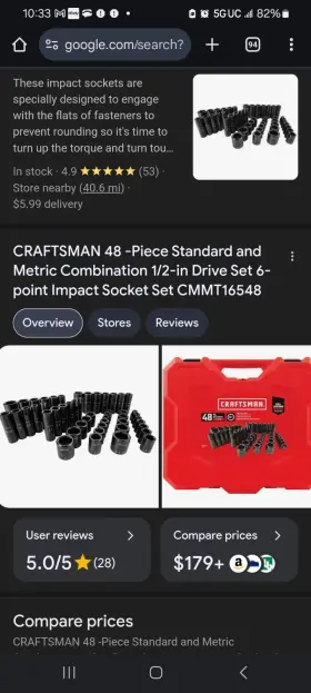 82837R9R CRAFTSMAN Impact Socket Set