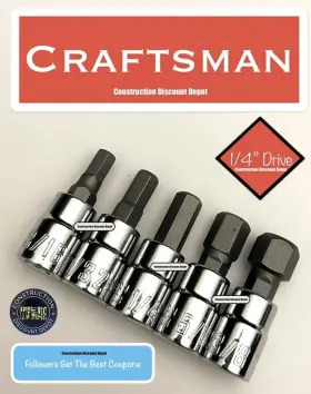 CMMT42701 CRAFTSMAN Set Drive Allen Bit Sockets
