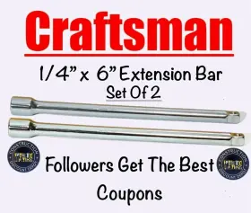 Craftsman Cmmt43531 Lot Of 2 1/4 Inch Dr 6 Extension Bar New Free Shipping
