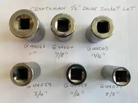 Craftsman Lot Of Sockets 1/2 Inch Drive 6PT 5/8 To G Series #2