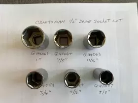 Craftsman Lot Of Sockets 1/2 Inch Drive 6PT 5/8 To G Series