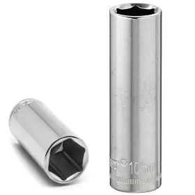 Crescent Cdds17n Deep Metric Socket Tool - 10mm 6 Point 1/4 Inch Drive Nickel Chrome Extension