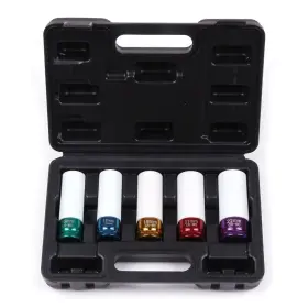 Csdex 12483272 5pcs Impact Drive Non-marring Thin-walled Lug Nut Socket Set 1/2 Inch