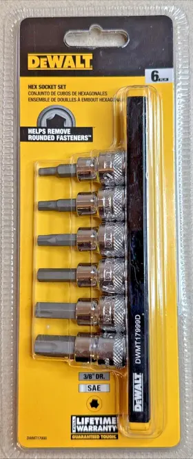 DWMT17000 DEWALT Drive Hex Socket Set