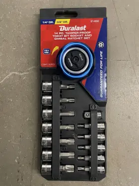 61-600 DURALAST Drive Torx Bit Socket Gimbal Palm Ratchet Set
