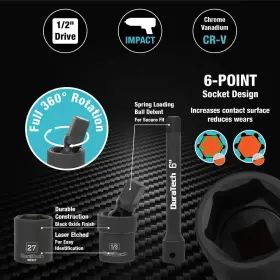 DTIMSS020A DURATECH Drive Impact Socket Set Shallow #3