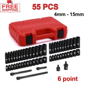 ET560 EMENTOL Drive Shallow Impact Socket Set Cr-v