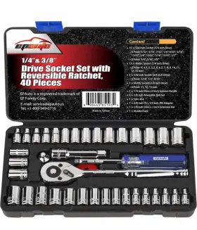 Epauto St-03a-1 Brand New 40 Pieces 1/4-inch And 3/8-inch Drive Socket Set