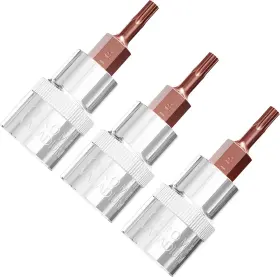 T15-3PC FOCMKEAS Drive Torx Bit Socket Steel S2