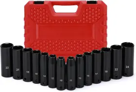 Focus Tool Cs007 14pcs 1/2-inch Drive Deep Impact Socket Set Metric Cr-v 6-point 10 Mm - 24