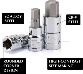CS014 FOCUS TOOL Hex Bit Socket Set Steel Allen Kit S2 #3