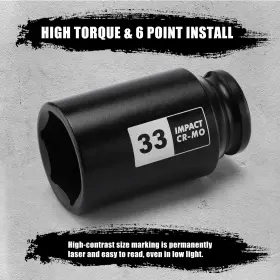 CS073 FOCUS TOOL Drive Spindle Axle Nut Impact Socket Set #2