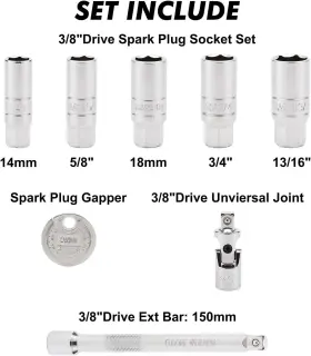 CS384 FOCUS TOOL Drive Spark Plug Socket Set Extension Bar #2