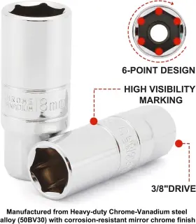 CS384 FOCUS TOOL Drive Spark Plug Socket Set Extension Bar #3
