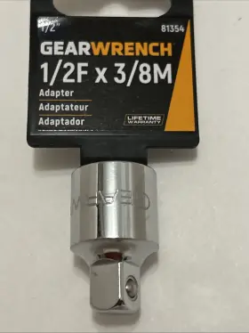 Gearwrench 81354 1/2fx3/8m Adapter Free Shipping- New Gearwrench 81354 1/2fx3/8m Adapter Free Shipping- New