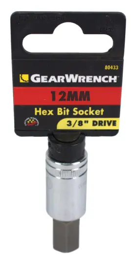Gearwrench Kdt80433 12mm Metric Hex Bit Chrome Socket Fits 3/8 Inch Drives Model