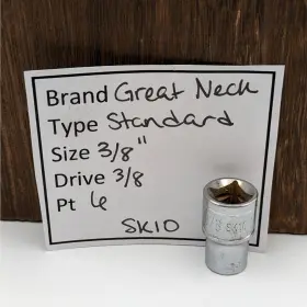 SK10 GREAT NECK Standard Shallow Socket Drive Point