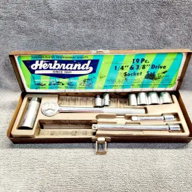 Herbrand 01919 Vintage Socket Set. Incomplete Please Look At All Pictures
