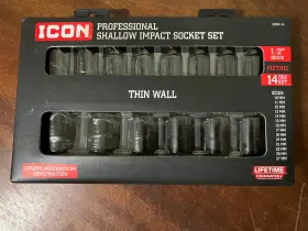 13SM-14 ICON Drive Shallow Impact Socket Set Wall