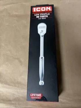Icon R2qr 56193 Professional Low Profile 90 Tooth 3/8 Inch Drive Ratchet New