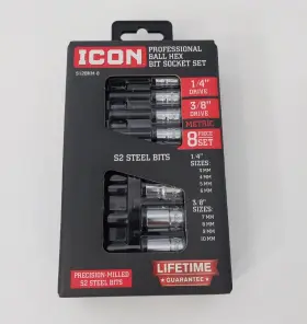 S12BHM-8 ICON Drive Ball Hex Socket Set