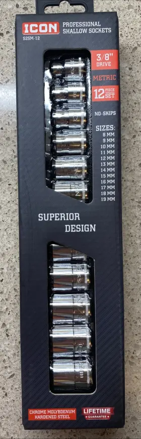 S2SM-12 ICON Shallow Socket Set Drive