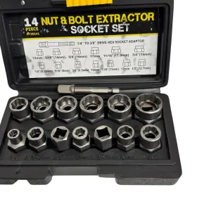 DT30145 IMPACT Nut Bolt Extractor Socket Set Drive Hex