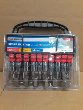 1700813 JOBSMART Hex Bit Socket Set Rack