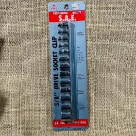 FTY-76 K-MART AUTO Nos Kmart Drive Socket Set Storage Rail
