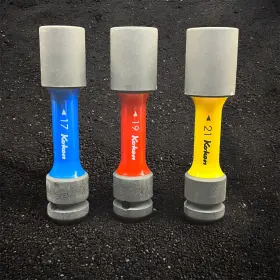 Ko-ken 14201m Ko-ken Wheel Nut Socket Set 17-21mm 6 Point 110mm Color Coded 3 Pieces